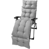 YAOBAO 180Cm Liegenauflage, Gartenliege Auflage, Verlängern Deckchair Auflage, Dick Garten Liege Stuhl Polster, Anti-Rutsch Kissen Für Gartenliegen Sonnenliege Liegestuhl, 180X55cm,Grau
