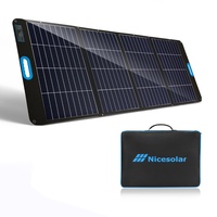 Nicesolar Solarpanel 200W Faltbar Solarmodul IP67 Wasserdicht Faltbares Solarladegerät mit USB-A&C PD 65W für Garten Balkon, Wohnwagen, Camping, tragbares Kraftwerk, Solar Generator