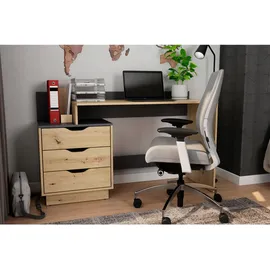 byLIVING Schreibtisch BELFAST Eiche Artisan Anthrazit, B/H/T: ca. 138x83,5x51,5 cm