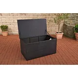 CLP Auflagenbox L schwarz Polyrattan Box Aufbewahrungstruhe Gartentruhe Truhe Kiste