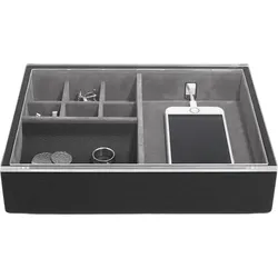 Stackers Pebble Classic Schachtel für Schmuck und Telefon schwarz mit Deckel