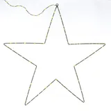 MARELIDA LED Stern Leuchtstern Metallstern 180LED 60cm Weihnachtsstern Timer Innen/Außen