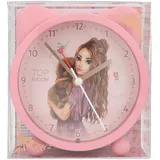 DEPESCHE 13226 TOPModel Floral-Wecker in Rosa für Kinder, mit Model-Motiv und Ohren, lautlose Uhr mit Licht-Funktion, inklusive Batterie, Mehrfarbig