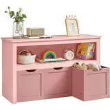 VASAGLE Kinderregal 30 x 102 x 60 cm MDF Metall pastellrosa