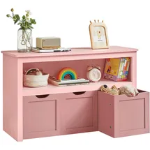 VASAGLE Kinderregal 30 x 102 x 60 cm MDF Metall pastellrosa