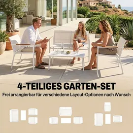 Outsunny Gartenlounge Set 4-tlg. cremeweiß