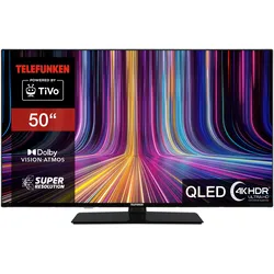 Telefunken 50 Zoll QLED Fernseher Smart TV (4K UHD, HDR Dolby Vision, Dolby Atmos, Triple-Tuner)