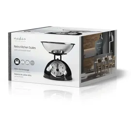 Nedis KASC110BK Küchenwaage - Analog – Metall – Schwarz
