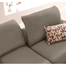 W.Schillig Eckcouch Leder 3-Sitzer Braun