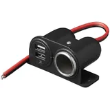 PRO PLUS Aufbau-Zigarettenanzündersteckdose 2xUSB 12V/24V