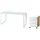 KADIMA DESIGN Schreibtisch-Set MUENCHEN 160x80 cm Glasplatte | Container Chalet-Eiche-Nb./Weiß