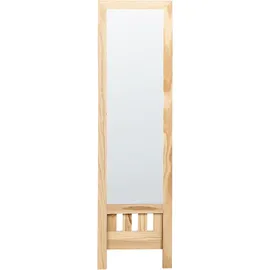 Beliani Standspiegel mit Rahmen Regal Holz Hellbraun