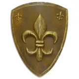 Moritz Wanddekoobjekt Eisen Ritter Schild Deko Fleur de Lis, Regalträger Regalwinkel Regalhalterung Wandregal Regal Kommode weiß