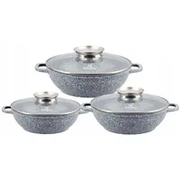 Klönberg Topf-Set 6-tlg. Schöne niedriger Töpfe mit Steinbeschichtung 3