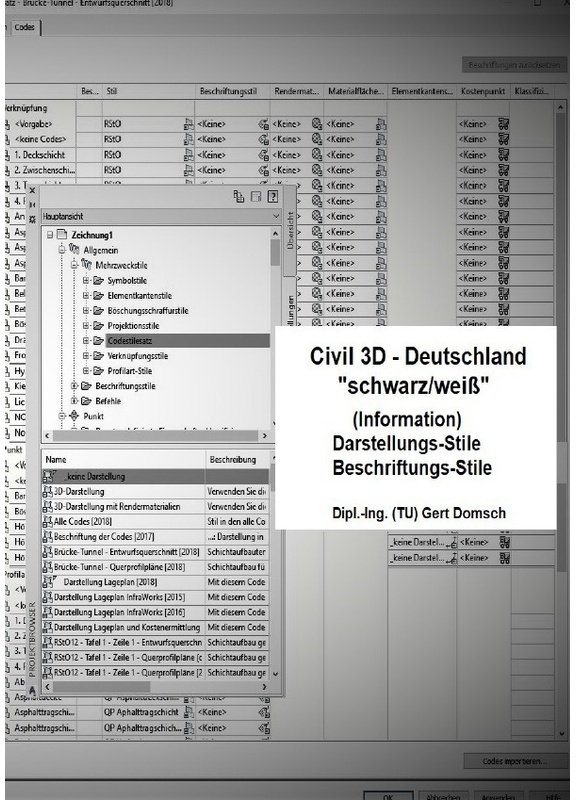 Cvil 3D Deutschland / Civil 3D-Deutschland, 2. Buch, "Schwarz/Weiss" (Information), Darstellungs-Stile, Beschriftungs-Stile - Gert Domsch, Kartoniert