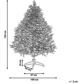Beliani Künstlicher Weihnachtsbaum mit Schnee Masala Weiß 120 cm
