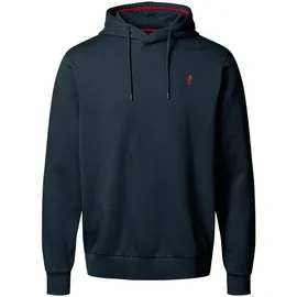 MCS Rundhalspullover "MCS Pullover MCChris", Herren, Gr. S, blau (schwarz sapphire), Obermaterial: 100% Baumwolle, Pullover Rundhalspullover