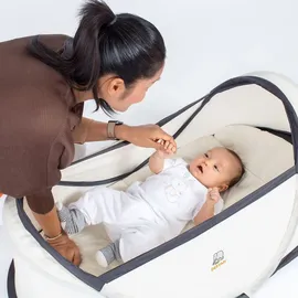 Deryan Pop-up-Reisebett mit Moskitonetz Infant BabyBox - Campingbett - Creme