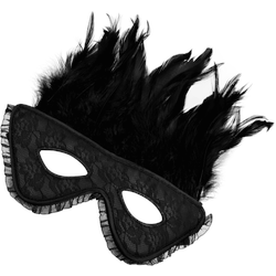 Verführerische Maske mit Federn, schwarz