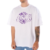 New Era - NBA T-Shirt - Los Angeles Lakers Logo Tee - S bis M - für Männer - Größe S - weiß - S
