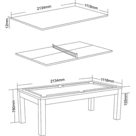 vente-unique Tisch - Tischtennis - 213*112*81.5cm - Grau - Grau