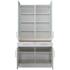 kochstation Küchenbuffet KS-Stockholm 100 x 60 x 200 cm Weiß