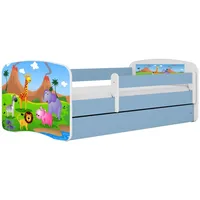 Raumhirsch furniture Kinderbett, Blau, Holzwerkstoff, Holzwerkstoff, 1 Schubladen, 80x180