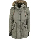 Brandit Textil Brandit Winterjacke Damen Saby Girls Parka oliv Basics 100% Baumwolle M - Grün - M