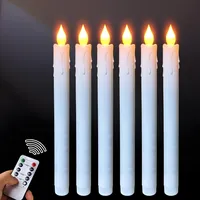 Hopelit LED Kerzen Stabkerzen, Gefälschte Elektrische Led Kerzen Flackernde Flamme mit Timerfunktion und Fernbedienung, LED Stabkerzen Batteriebetriebene, 6 Stück