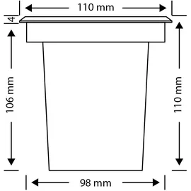 ledscom.de Bodeneinbauleuchte RELI für außen, IP67, schwarz, eckig, 11 x 11cm, 1x GU10 max. 15W