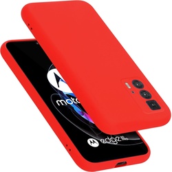 Cadorabo TPU Liquid Silicone Case Hülle für Motorola EDGE 20 PRO / EDGE S PRO (Motorola Edge S Pro, Motorola Edge 20 Pro), Smartphone Hülle, Rot