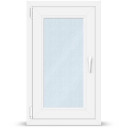 Badfenster, Kunststoff Fenster für Badezimmer, Kömmerling 70 AD, 60 x 100 cm, Weiß, 1-teilig Drehkipp links, 2-fach Verglasung, nach Maß