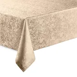 Hochwertige Tischdecke mit Saumrand Harmony Champagner Oval 135 x 180 cm pflegeleicht