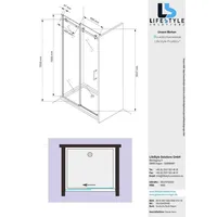 Glaszentrum Hagen - 110x195cm Nischentür Schiebetür Duschtür Nischendusche - ESG Glas - Transparent
