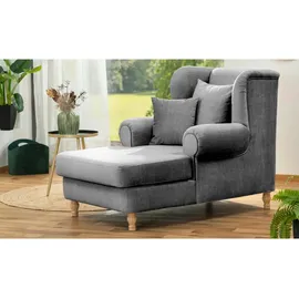 Max Winzer Ohrensessel Mareille Samt 103 x 103 x 0 cm Grau