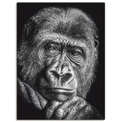 Artland Leinwandbild »Gorilla«, Wildtiere, (1 St.), auf Keilrahmen gespannt Artland Farbe Bild(er): schwarz