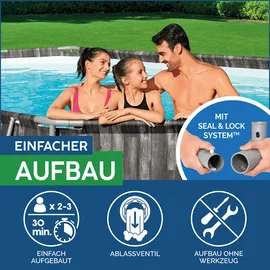 BESTWAY Power Steel Frame Pool oval Set 732 x 366 x 122 cm inkl. Filterpumpe (5-tlg.)