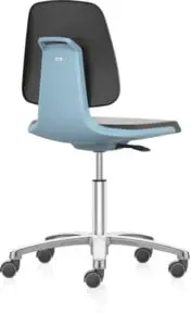 bimos Arbeitsstuhl Labsit mit Rollen Sitzhöhe 450-650 mm Stoff Sitzschale blau