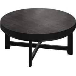 BO | Bistro Lounge Tisch | Ø80xH34cm | 50mm | Schwarzer Rand | Wenge/ Schwarz