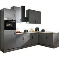 WIHO KÜCHEN Winkelküche Simi L-Form 285 x 175 cm grau