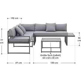 Juskys St. Tropez Lounge-Set Dunkelgrau