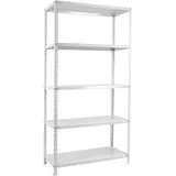 Simon Rack SimonRack Schwerlastregal, Lagerregal, 200x100x40 Metallregal, Kellerregal, Biegestelle 100 kg, 5 Fachböden, Weiss - Comfort