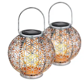 bmf-versand Solarleuchte Garten Laterne 2er Set Rund Solarlampe Außen Außenleuchte Solar