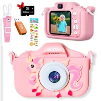 Lacosvi Kinderkamera, 5,1 cm (2 Zoll), 1080P HD, Selfie-Videokamera für Jungen und Mädchen, mit SD-Karte mit 32 GB, originelle Geburtstagsgeschenke für Kinder von 3 bis 12 Jahren, in Spanisch (Rosa)
