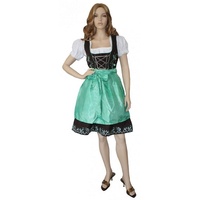 German Wear Dirndl GW1315 3-teiliges Midi Dirndl Dirndel Trachtenkleid grün 36