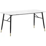 Wohnling Esstisch Weiß Holzwerkstoff, rechteckig, konisch, 140x76x80 cm Esszimmer, Tische, Esstische