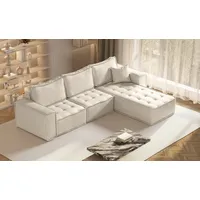 Kaiser Möbel L-förmige Bohoo-Maxi-Ecke in zeitlosem Design Hellbeige Rechts