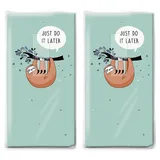 2 x 10 Taschentücher Mach es später/Faultier/Kinder/Tiere