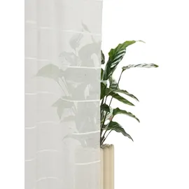 OTTO home Gardine OTTO HOME "Kym" Gr. 4, beige (beige, weiß), B:135cm H:245cm, Leinen, Polyester, Gardinen, Gardine, Halbtransparent, Multifunktionalband, Pflegeleicht, stilvoll