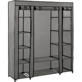 vidaXL Stoffschrank mit Fächern Kleiderstangen Grau 150x45x176cm